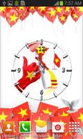 Vietnam Flag Theme Clock Ekran Görüntüsü 1