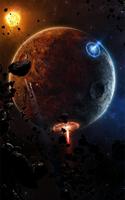 Астероиды 3D Живые обои постер