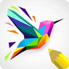 Poly Art Coloring Book Color By Number Pixel Art icône