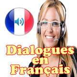 dialogues en français audio avec texte icône