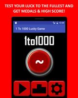 1 To 1000 Game (Lucky Game) plakat