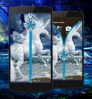 Unicorn Zipper Lock Screen Cartaz