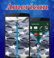 American Zipper Lock Screen imagem de tela 2