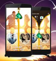 Couple Zipper Lock Screen syot layar 1