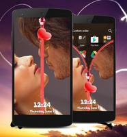 Couple Zipper Lock Screen syot layar 2