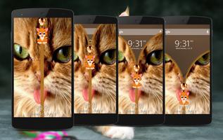 Kitten Zipper Lock Screen скриншот 2