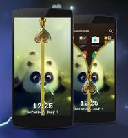 Panda Zipper Lock Screen Plakat