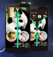 Panda Zipper Lock Screen captura de pantalla 2