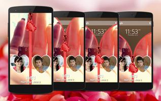 Romantic Zipper Lock Screen syot layar 2