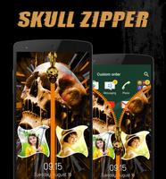 Skull Zipper Lock Screen Cartaz
