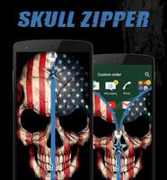 Skull Zipper Lock Screen imagem de tela 1