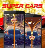 Super Cars Zipper Lock Screen ảnh chụp màn hình 1