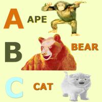 ABC WITH ANIMAL NAME AND SOUND Affiche