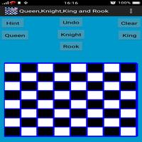 Chess Queen,Rook,Knight and King Problem Affiche