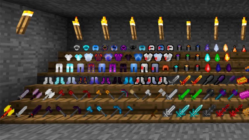 Armor and weapon mod for minecraft pe for Android APK