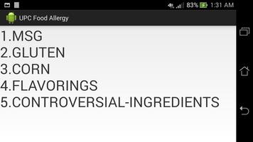 UPC Food Allergy Finder screenshot 1