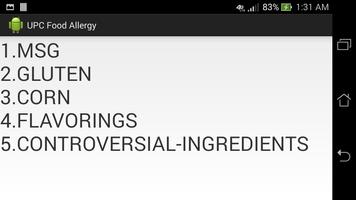 UPC Food Allergy Finder Screenshot 1