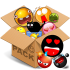 Emoticons pack, Black Smiley icône