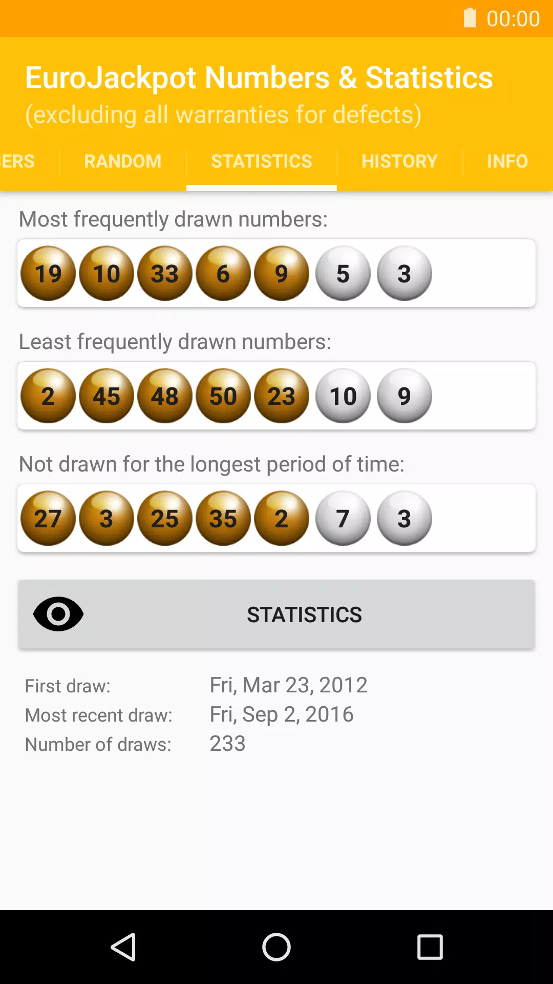 EuroJackpot Numbers & Statistics APK for Android Download