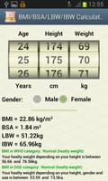 BMI/BSA/LBW/IBW-Healthy Weight الملصق