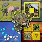Kids animal puzzle and memory آئیکن