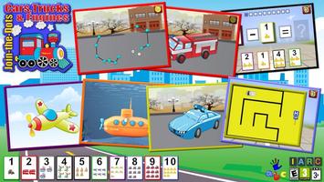 Voiture et camion dot puzzles Affiche