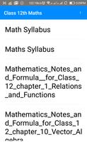 پوستر CBSE Class 12th Math Notes