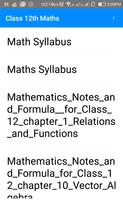 CBSE Class 12th Math Notes ポスター