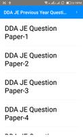 Poster DDA JE Previous Year Questions Papers