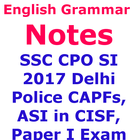 SSC CPO  Delhi Police CAPF अंग्रेज़ी व्याकरण Note アイコン