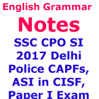 SSC CPO  Delhi Police CAPF अंग्रेज़ी व्याकरण Note ícone