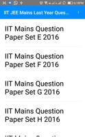 IIT Mains Previous Year Questions Papers Affiche