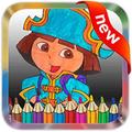 ”Princess Dora Coloring Pages
