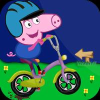 papa pig bike اسکرین شاٹ 1