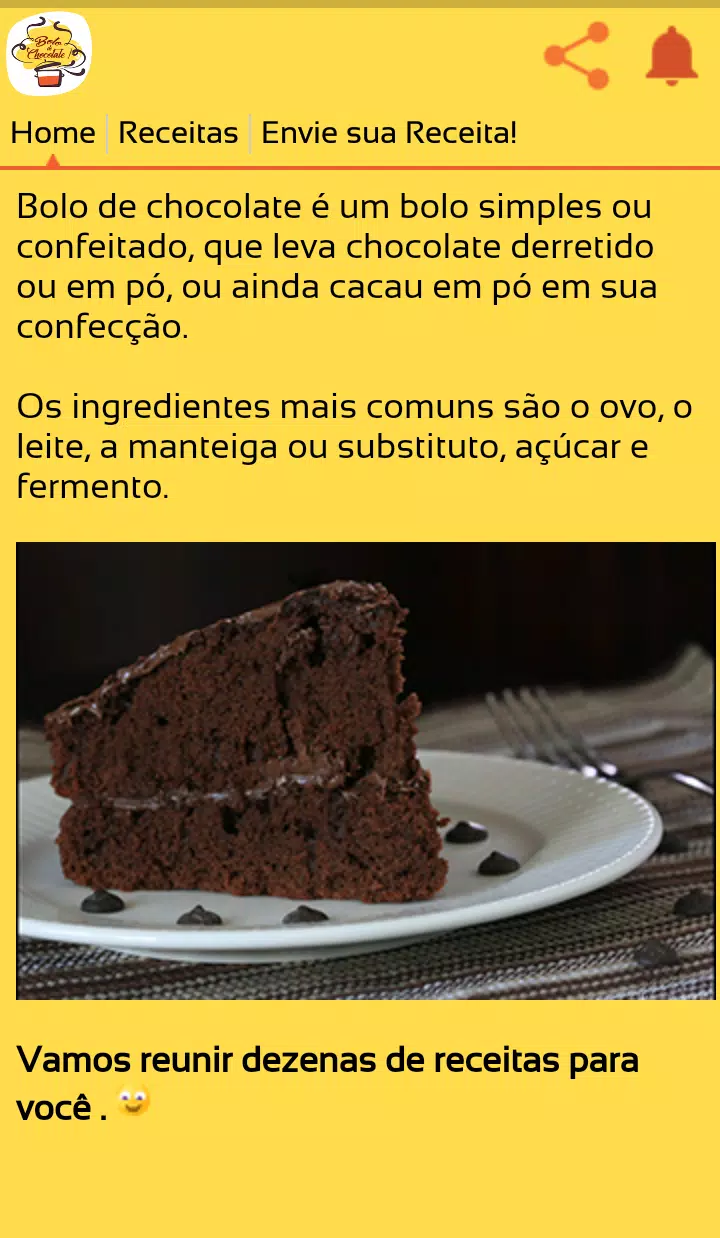 1) Acima temos a receita de bolo de chocolate da Solange. Sobre