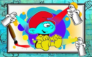 Coloring Book for Smurfs Affiche