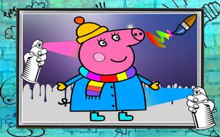 Peepa pig Coloring book Affiche