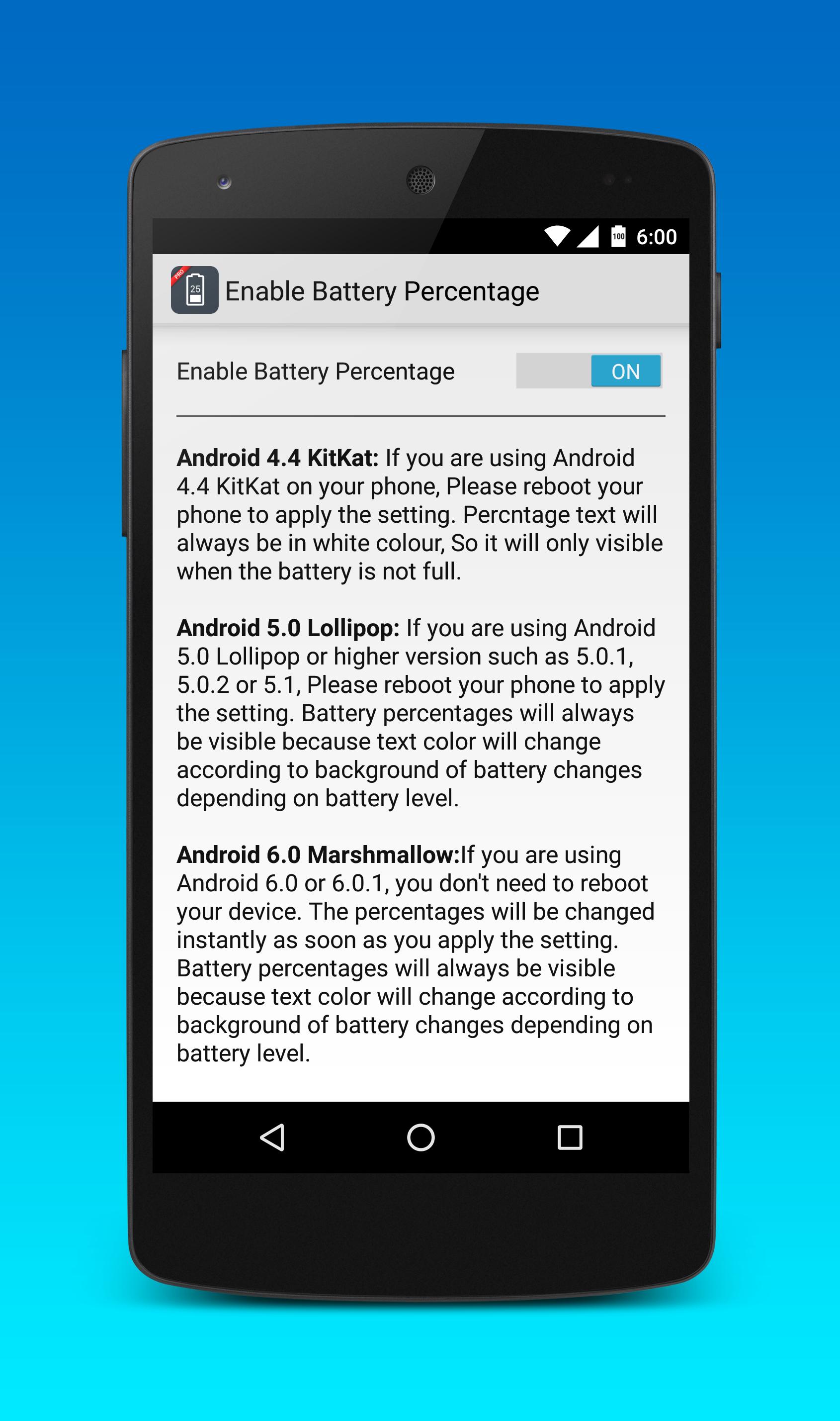 Enable Battery Percentage for Android - APK Download