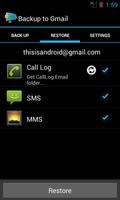 Backup message & call to Email screenshot 2