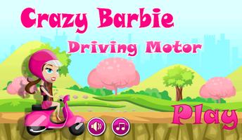 پوستر crazy girl driving motor