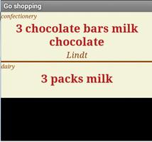 Shopping list screenshot 1