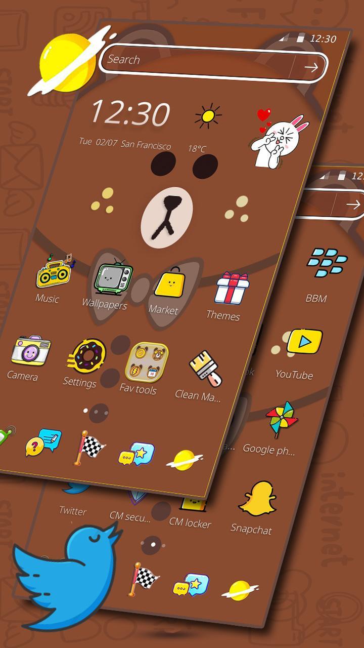 Tema Kartun Beruang Coklat For Android Apk Download