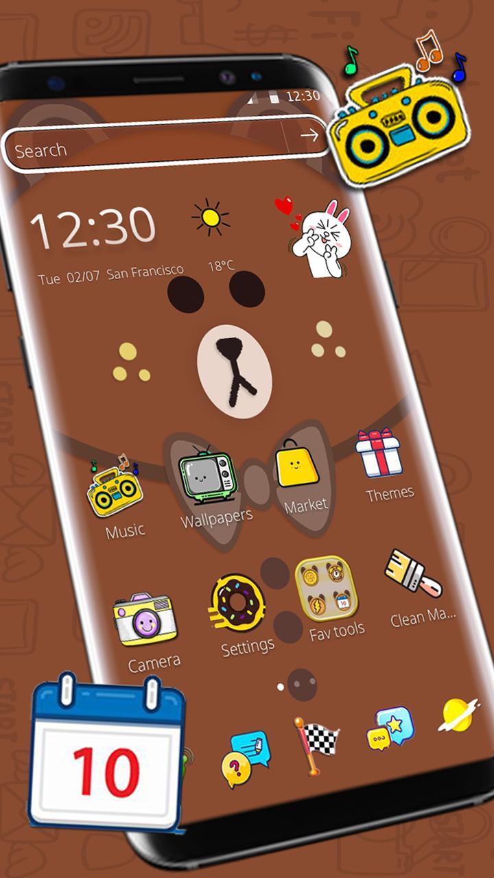 Tema Kartun Beruang Coklat For Android Apk Download