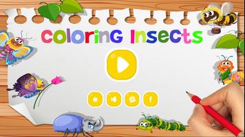 پوستر insects coloring mania