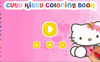 Coloring Game Cutey Kitty पोस्टर