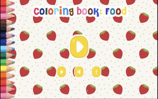 Coloring book : food Affiche