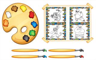 Coloring game panda-fu اسکرین شاٹ 1