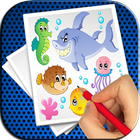 Coloring book : sea animals आइकन