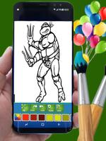 Coloring Book Ninja Hero Turtels स्क्रीनशॉट 2