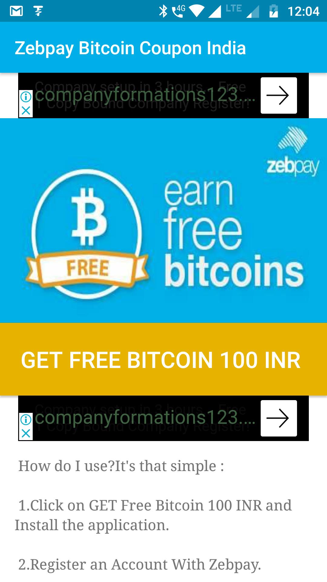 Zebpay Bitcoin Coupon For Android Apk Download - 